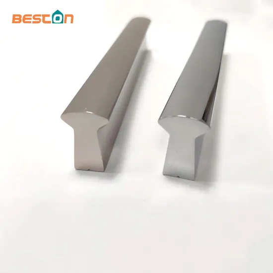 Tirador de aluminio cromado champán para cajón de armario de cocina