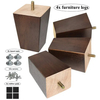 Patas para muebles de madera maciza de 4 pulgadas, color antiguo, paquete de 4 para sofá, gabinete, cómoda, sillón reclinable y uso comercial