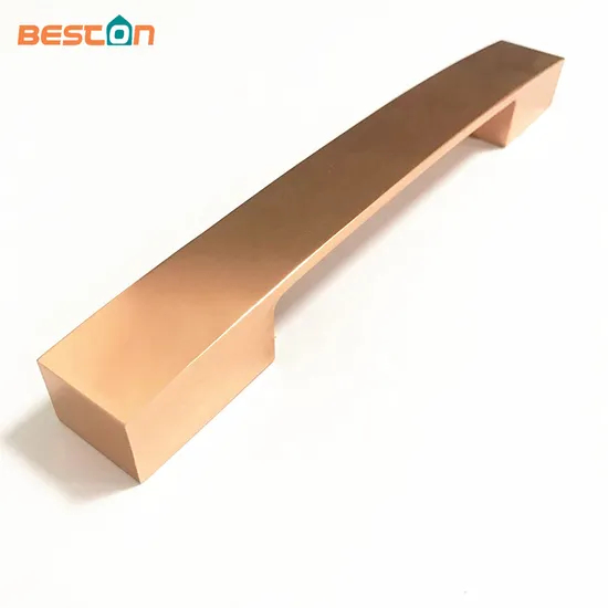 Muebles Hardware Gabinete Cajón Diseños cuadrados Cocina Mango de oro rosa