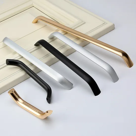 Accesorios de hardware para muebles Manijas Manija de gabinete de dormitorio de cocina en forma de U de aluminio dorado