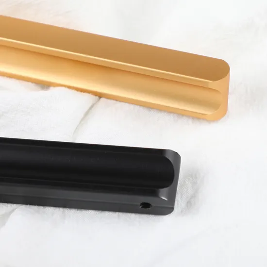 Tirador en forma de L para armario de cocina, tiradores de cajón de muebles dorados de aluminio modernos