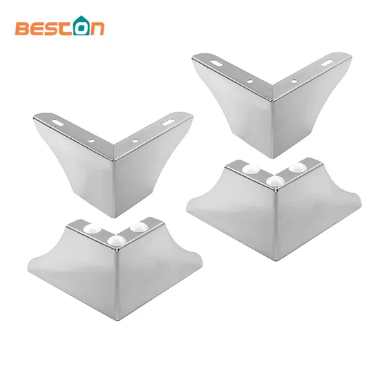 Patas de sofá modernas y elegantes en forma de T | Patas de gabinete de acero dorado y metal cromado: herrajes elegantes para muebles para soportes de TV e interiores de sala de estar