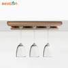 Estante para copas de vino montado en la pared, soporte de aluminio para copas de vino debajo del gabinete