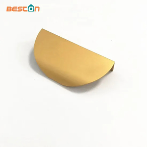 Tirador de cocina para muebles, tirador de perfil de gabinete de cajón de Color dorado cepillado