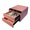 Caja fuerte de cuero inteligente para el hogar, caja fuerte biométrica Digital con huella dactilar para joyería, cajón de seguridad