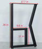 Pata de mesa de hierro con acabado en polvo negro industrial para mesa de comedor