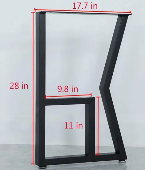 Pata de mesa de hierro con acabado en polvo negro industrial para mesa de comedor