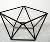 Base de mesa de centro negra de acero con pedestal de metal para mesas de mármol