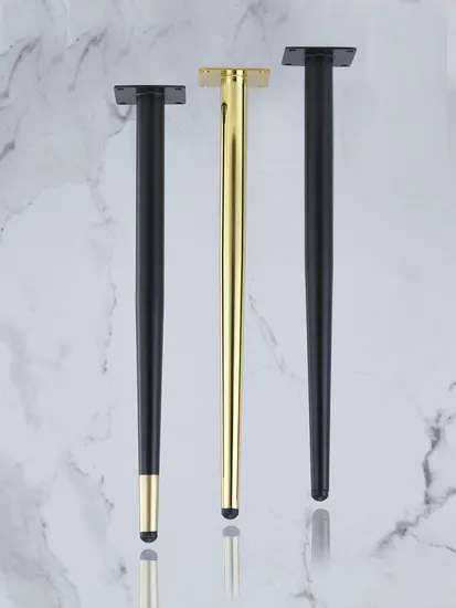 Silla cónica Hierro dorado Muebles de acero Latón Patas de mesa de comedor de metal de metal