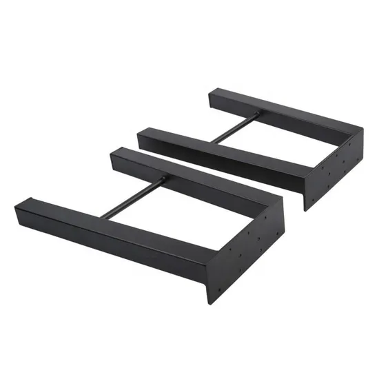 Patas de mesa de comedor de metal industrial moderno y duradero con recubrimiento de polvo negro sólido al por mayor