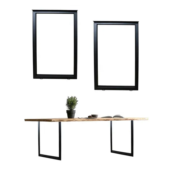 Patas de marco de mesa de muebles de hierro trapecio, patas de mesa de comedor de hierro fundido