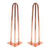 Patas de mesa de oro rosa con horquilla de muebles de metal de café de lujo