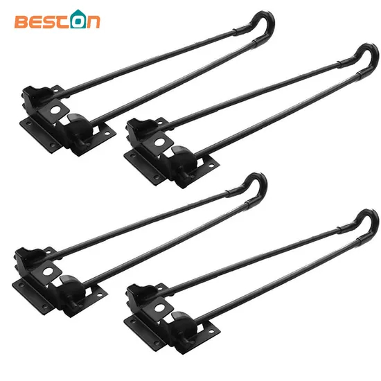 Patas de mesa de acero con forma de horquilla plegables con bloqueo de 90 grados, resistentes, desmontables, diseño Retro Industrial para mesas de losa de madera