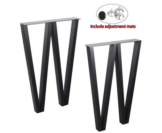 Patas de banco de escritorio para ordenador portátil, barra de hierro sólido de acero negro, patas de mesa de centro