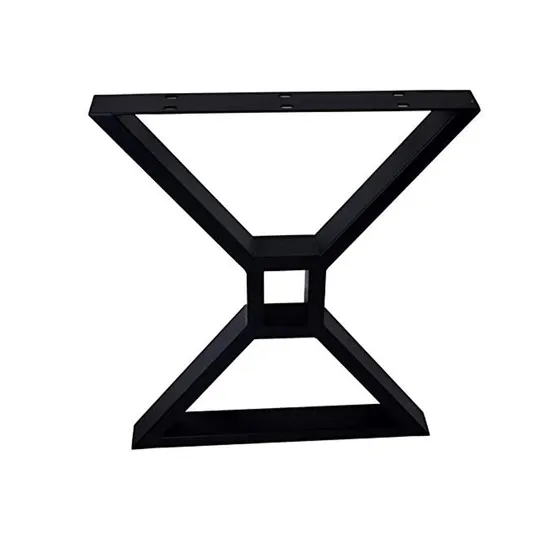 Muebles en forma de X de metal negro de estilo industrial, patas de base de mesa de acero para comedor