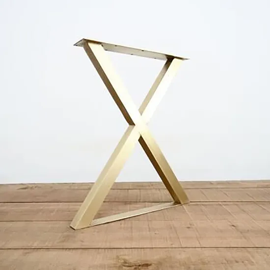 Pata de acero inoxidable en forma de X para mesa de café y comedor