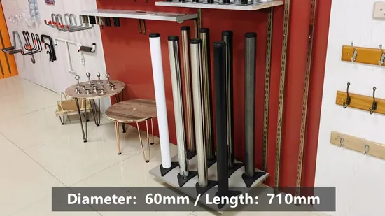 Patas de mesa de tubo redondo de hierro fundido de metal para mostrador de muebles