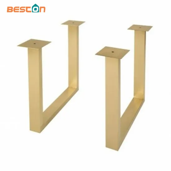 Patas de mesa de comedor de metal elegantes para tapa rectangular