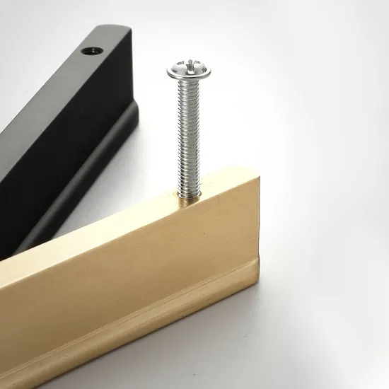 Herrajes para muebles, tirador de aluminio macizo, tiradores modernos para cajones, color negro y dorado