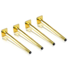 Patas de silla de metal dorado/negro cónicas de lujo modernas de 16': mejoras elegantes para gabinetes y bancos de mediados de siglo