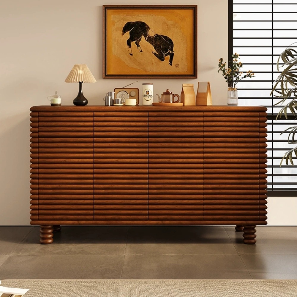Gabinete de entrada francés vintage de madera maciza: diseño ornamentado tallado a mano para almacenamiento en el pasillo y decoración retro