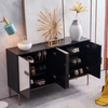 Aparador moderno y sencillo de madera maciza, almacenamiento de comedor multifuncional con 3 cajones