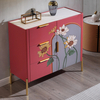 Cómoda de 5 cajones pintada envejecida americana vintage de madera maciza para dormitorio