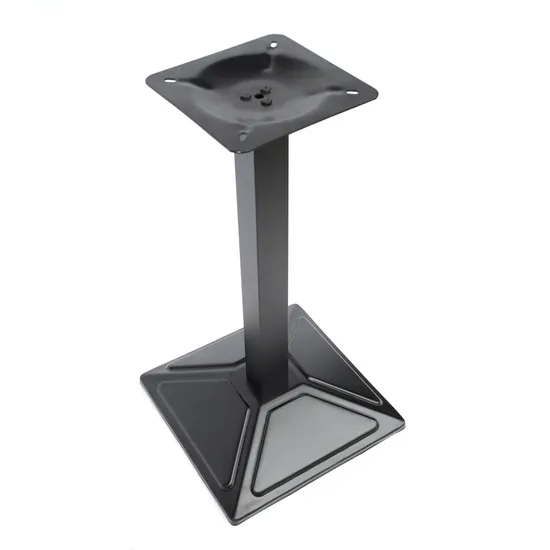 Base de mesa cuadrada de estampado de hierro negro con mejores ventas para restaurante
