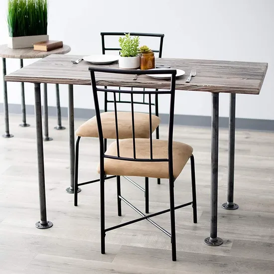 Patas de mesa industriales de tubo de hierro negro para patas de mesas vintage personalizadas