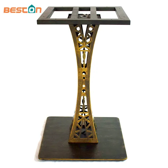 Pata de mesa de metal personalizada decorativa con base de torre de fábrica