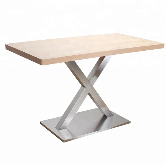 Base rectangular concisa de la tabla de las piernas de los muebles del metal del pedestal del tubo de la forma de X