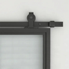 Puerta de granero de cristal corrediza con marco de metal negro de estilo francés moderno para uso doméstico
