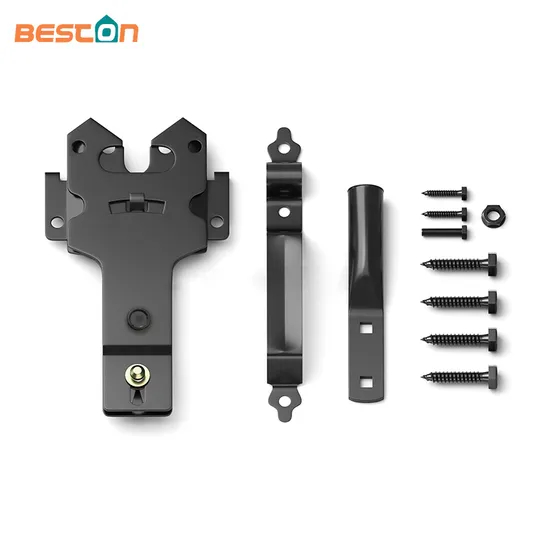 Kit de pestillo de puerta de metal resistente negro OEM personalizado para puertas de valla de madera