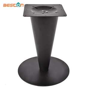 Muebles con recubrimiento de polvo negro de hierro Tulip Base de mesa para encimeras de mármol
