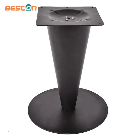 Muebles con recubrimiento de polvo negro de hierro Tulip Base de mesa para encimeras de mármol