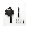 Pestillo de puerta de hacha con resorte, autoblocante, ajustable, de vinilo negro estándar, para puertas de madera