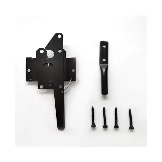 Pestillo de puerta de hacha con resorte, autoblocante, ajustable, de vinilo negro estándar, para puertas de madera