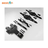 Kit de pestillo y bisagra de puerta de acero de metal negro resistente OEM - Personalizado para cercas de madera