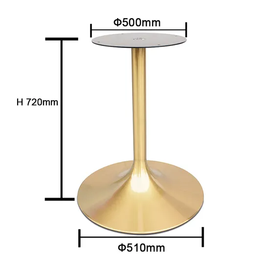Nuevo diseño de base de mesa de tulipán de rayita dorada de titanio para mesa de comedor
