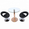 Base de mesa de comedor y cafetería con tapa de cristal redonda estable Glastisch Edelstahl de una sola pierna