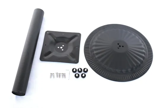 Base de mesa de metal de hierro de forma redonda negra con patas niveladoras para café