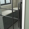 Puerta de granero corrediza de vidrio con marco de acero negro moderno para uso interior