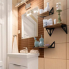 Soportes para estantes flotantes, soportes para estantes de almacenamiento de pared de madera rústica montados en la pared