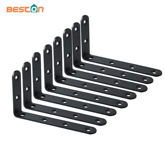 Soportes para estantes Soportes para estantes negros resistentes Soporte de esquina en L de acero