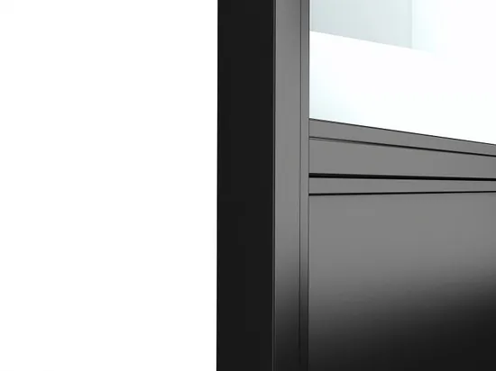 Puerta de vidrio con marco de metal de acero negro mate interior con kit de herrajes