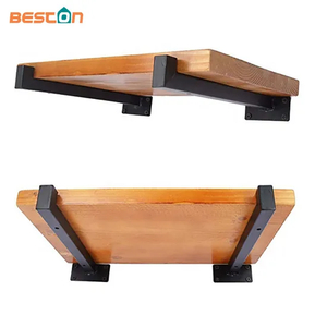 Soportes de estante flotantes negros de 8 pulgadas, soportes de estante cuadrados montados en la pared retro