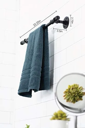 Soporte de juego de accesorios de baño de toallero de montaje en pared de tubo rústico