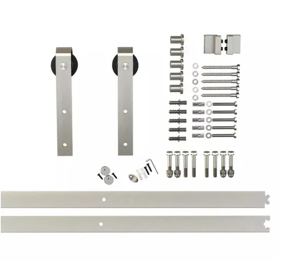 Herrajes para puertas de granero Bypass – Montaje lateral, 3 acabados, para puertas interiores de madera – Fácil instalación con sus propias manos