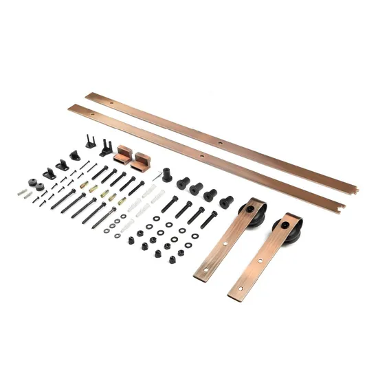 Kit de herrajes para puertas corredizas de granero de acero al carbono, clásico y personalizable, resistente para uso doméstico y comercial