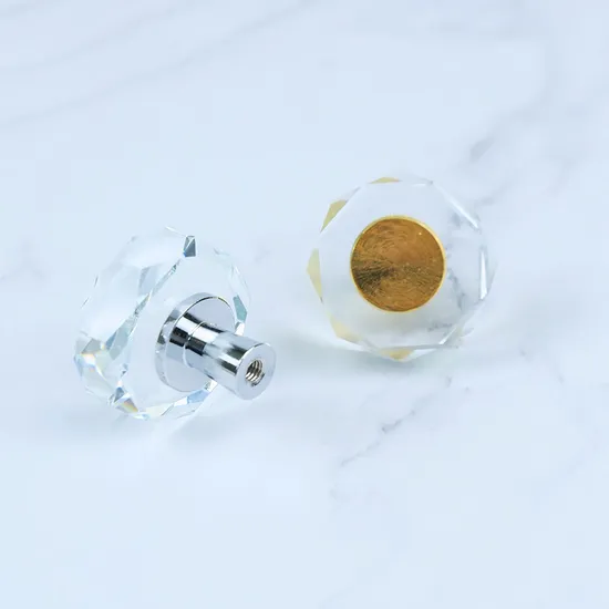 Manija irregular de cristal natural, manijas de tirador de palanca de puerta de cristal con forma de rodajas